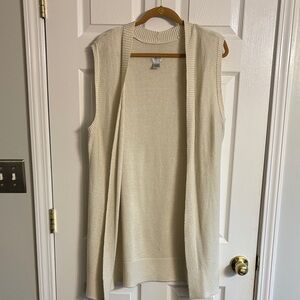 Chico's Open Front Cream Cardigan Vest